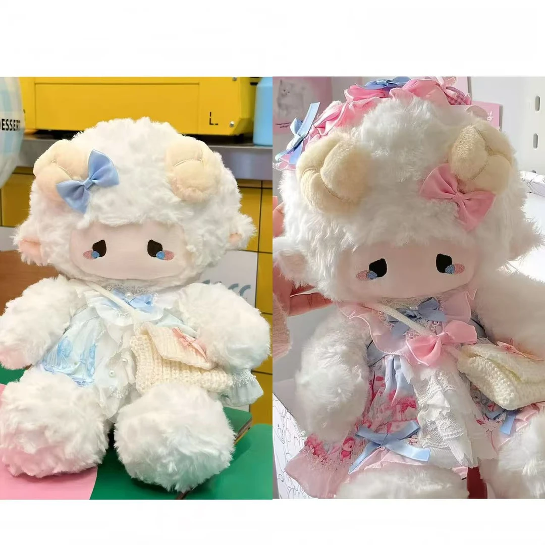 可爱泡芙小羊毛绒玩具公仔穿裙子小羊玩偶萝莉小羊床上陪睡娃娃女