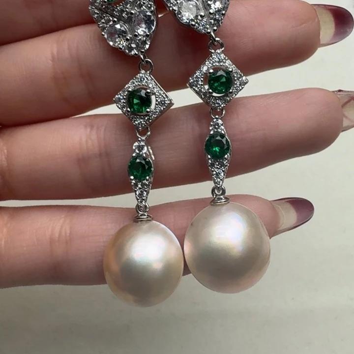 拼合珍珠（马贝珠）耳饰银S925镶嵌