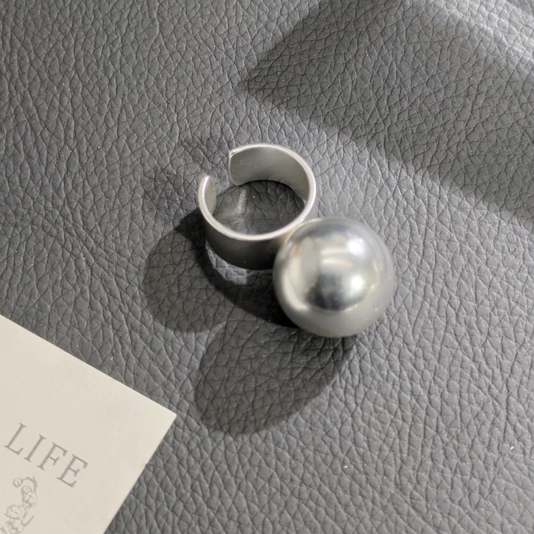 铜合金戒指 05361欧美风时尚潮流大银球个性戒指