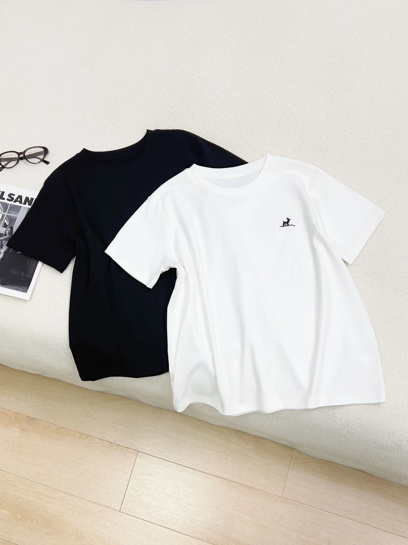 【女王洛克】春款简约百搭短袖上衣内搭女打底衫洋气衣服女LK81474