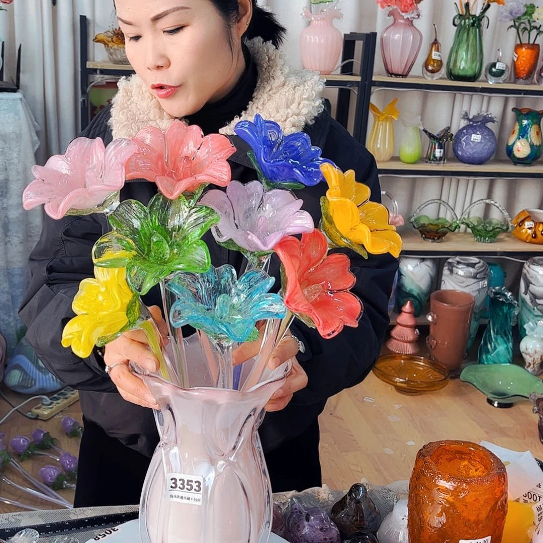 9顿百合混不含瓶家悦琉璃工艺品