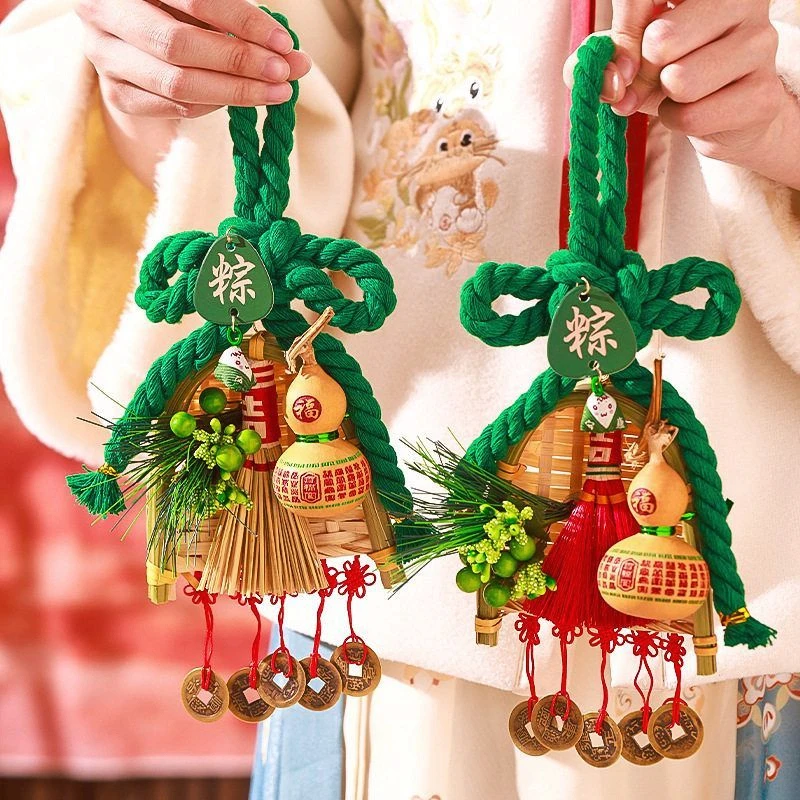 万字结香包挂饰扫帚车载入户大门艾草端午节葫芦装饰把手香挂件