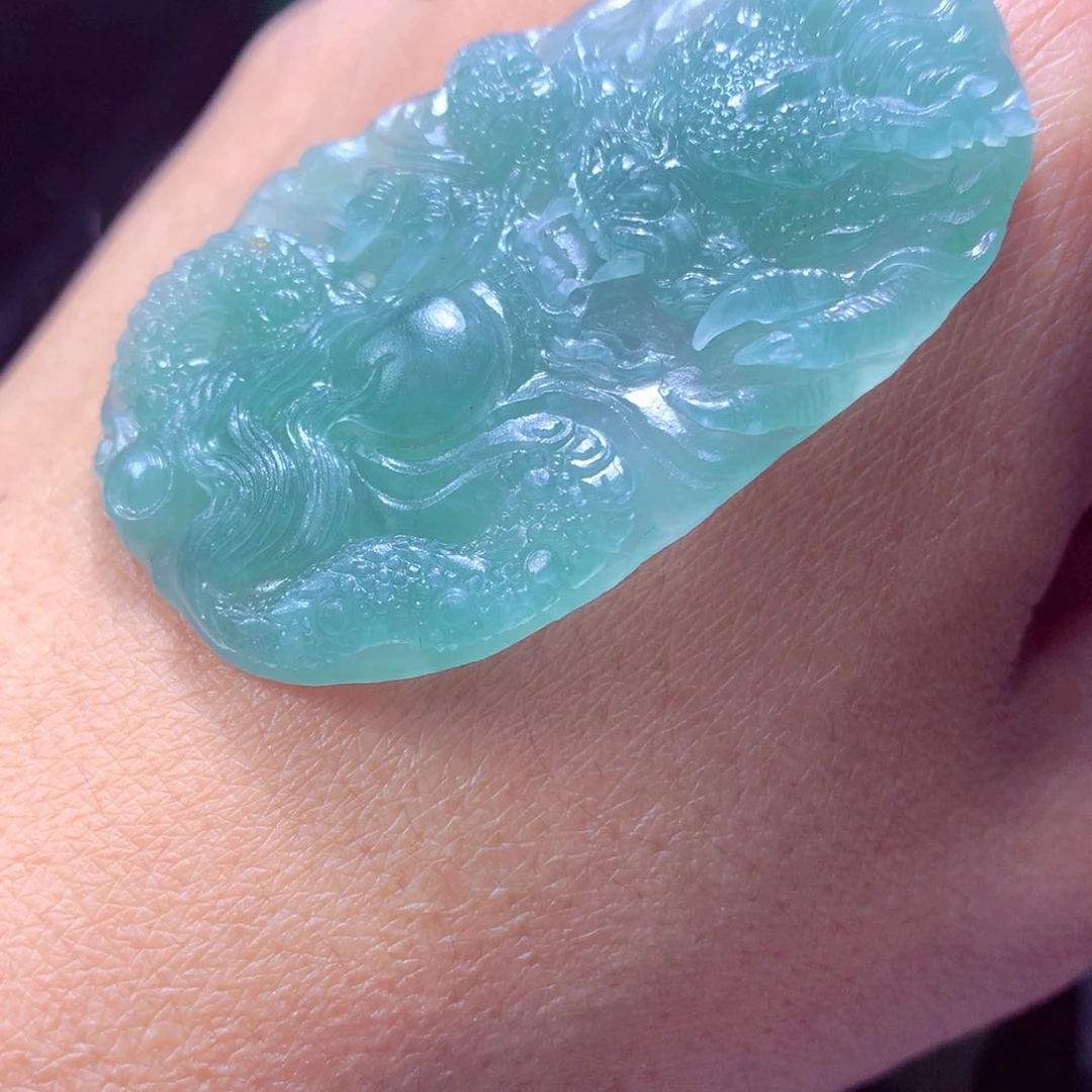 定制翡翠未镶嵌天然翡翠A货毛货挂件