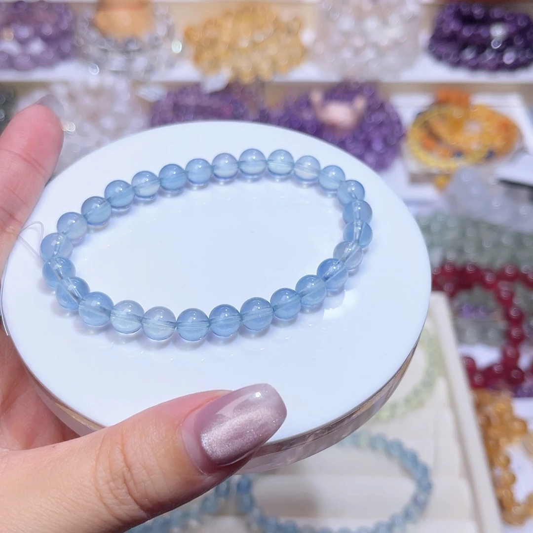 水晶手串未镶嵌菡*天然水晶7mm