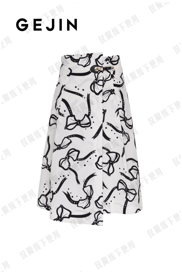 GEJIN/歌锦半身裙印花潮流中腰高腰重工简约纯色圆点长裙连衣裙