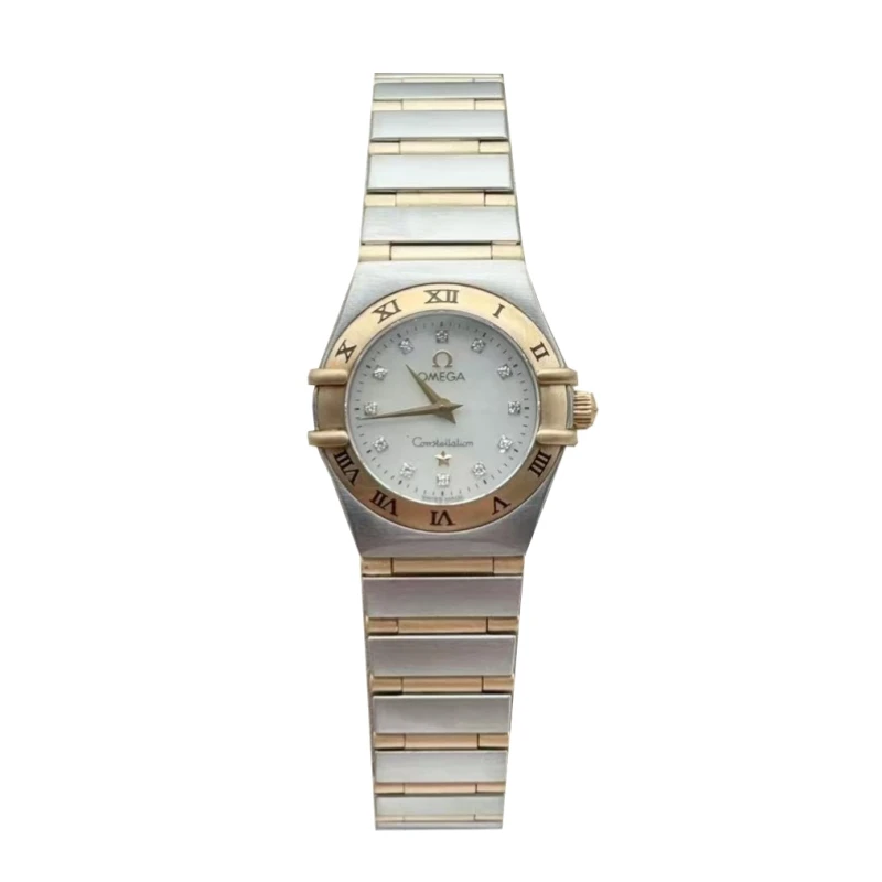 95新 Omega/欧米茄 22.5mm 原钻星座 表带全金条18K石英女士腕表