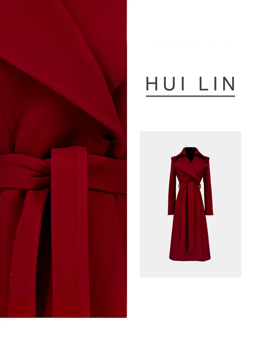 【冬季新款】法式轻奢中长款高级气质保暖毛呢大衣加棉款【24991】