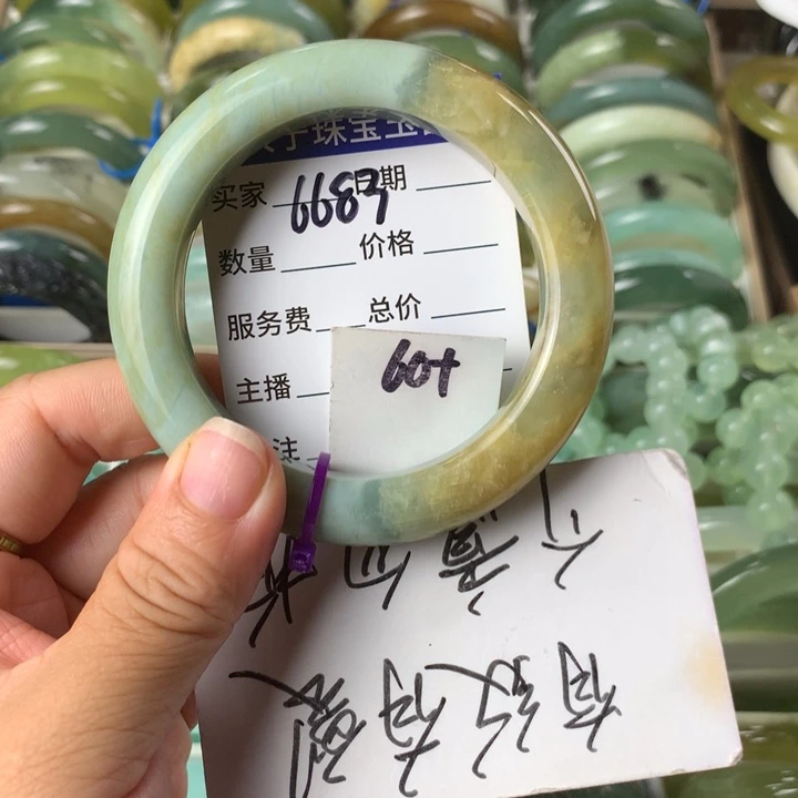 未镶嵌蛇纹石玉手镯6683