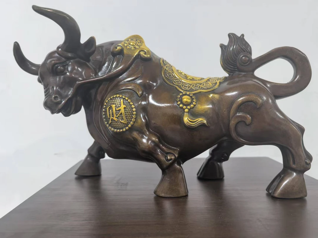 铜鎏金牛摆件 摆件名额 卡（非 现 货）到货为 卡 片