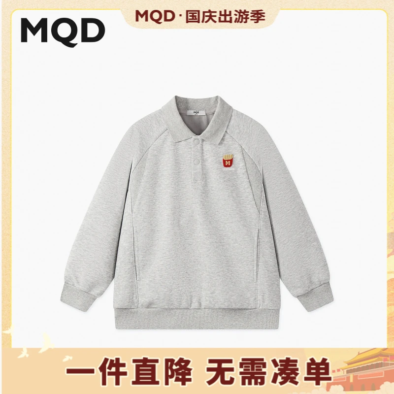 【腔调】MQD男童25秋街潮学院风简约上衣半开襟卫衣跑步9653W0629