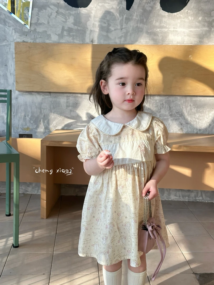 chengxiao7·2025夏～丘比特印花棉布连衣裙5239（女童汉服）