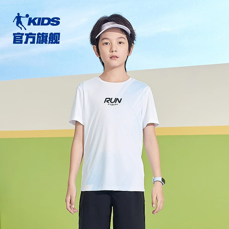 【吸湿速干I】中国乔丹儿童圆领短T薄款夏季中大童童装
