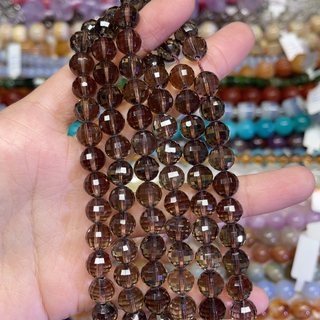 玛瑙/玉髓散珠天然茶晶卡8.6长条38厘米