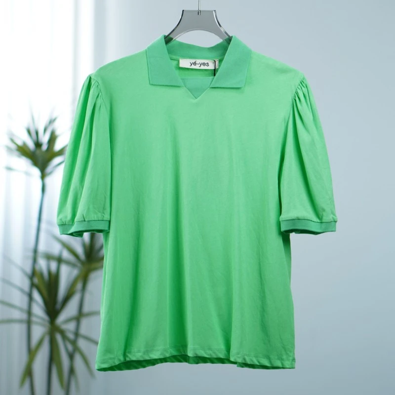 尚系列  Z395-1  女装时尚撤柜短袖T恤衫绿色SS02Y14