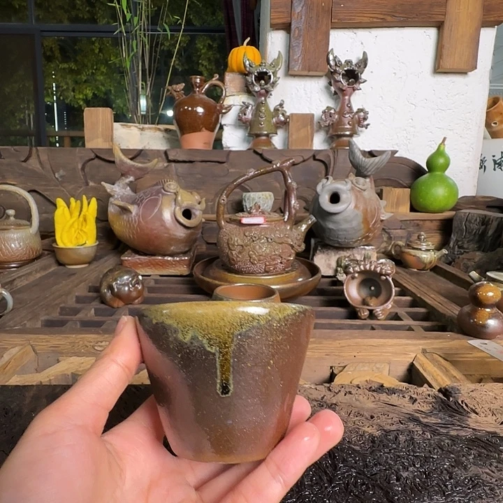 杯崔家龙窑高温柴烧 130cc
