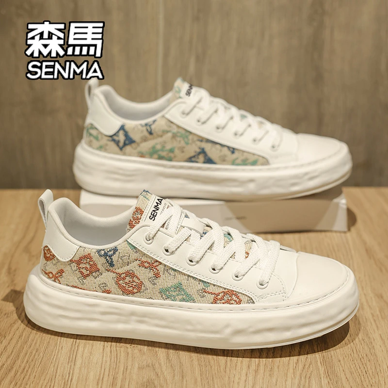 SENMA/森马小白鞋男款2026冬季新款板鞋青少年高级感帆布休闲鞋子