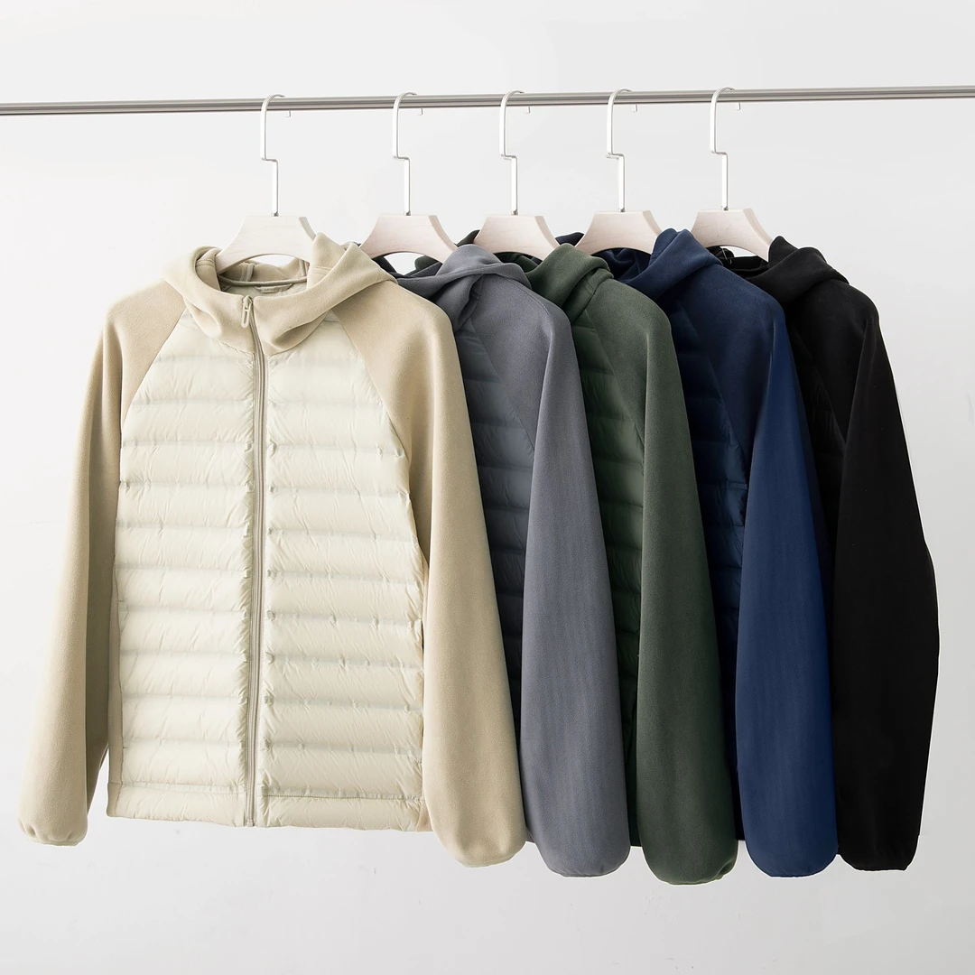 羽绒服保暖撞色拼接外穿免烫连帽羽绒服运动户外秋冬男女大牌同款