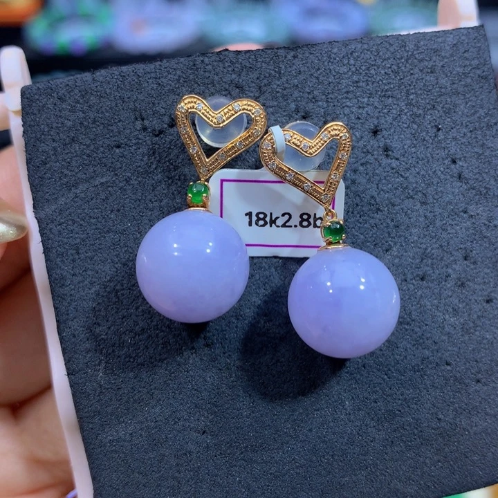 翡翠18K金镶嵌手链翡翠