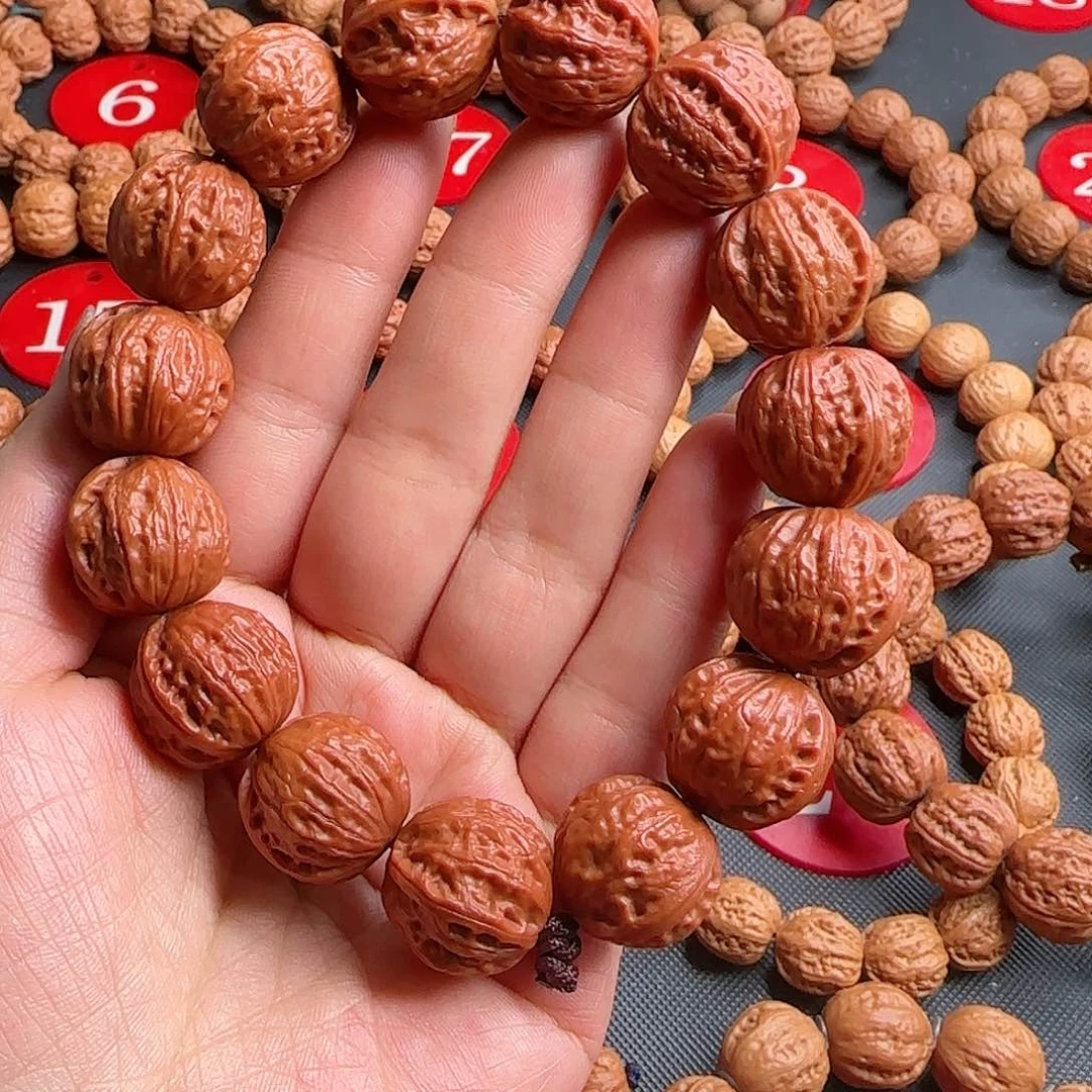 文玩核桃手串活***天红皮西瓜