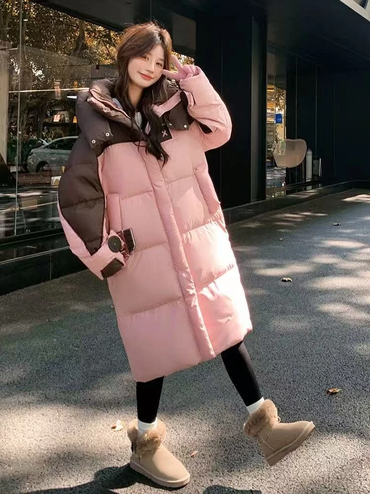 【秋雨】【41】极寒加厚冬款新款长款过膝长款亲子接拼羽绒女童