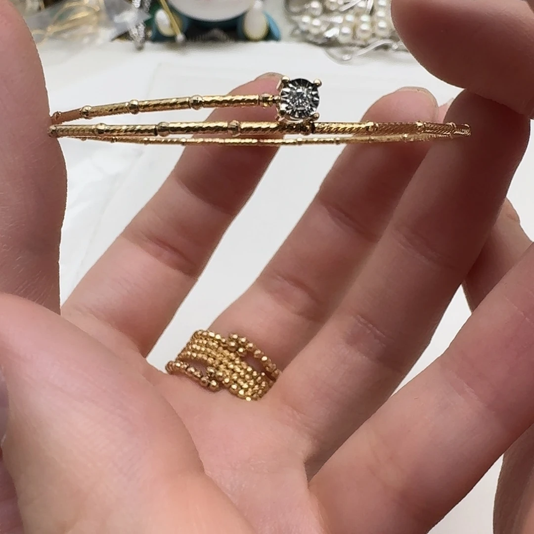 钻石18K金镶嵌手镯