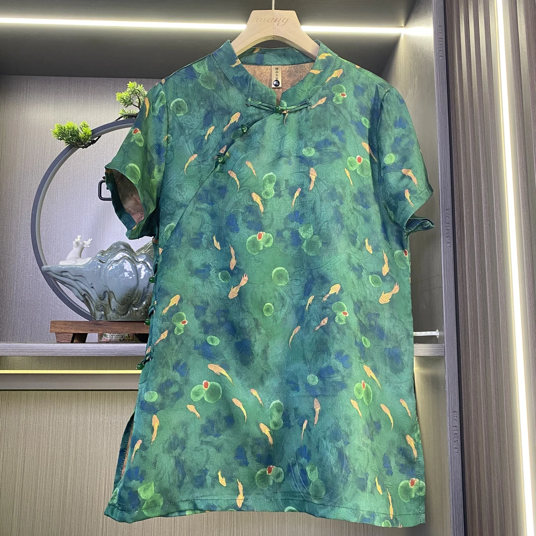 【绿锦鲤】国风新中式6A级香云气质澳代上衣