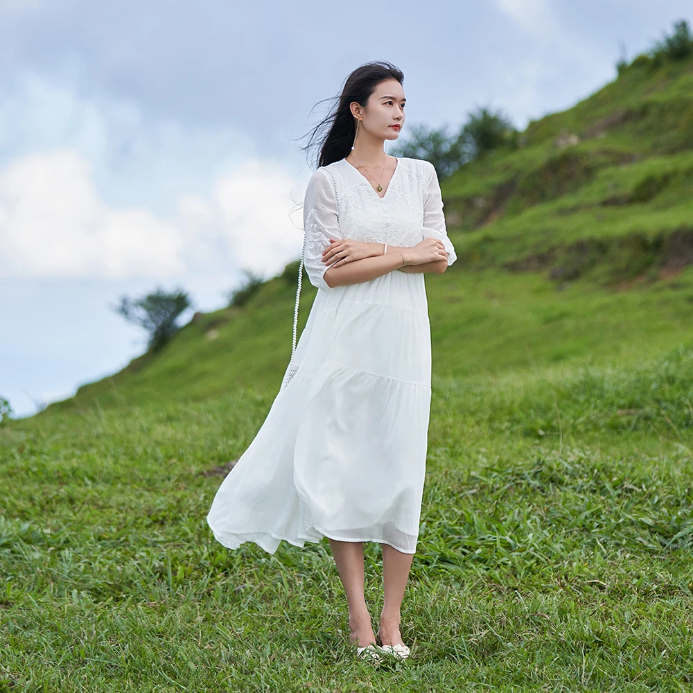【大作国风】新中式高定禅意日常气质刺绣连衣裙-32260-1