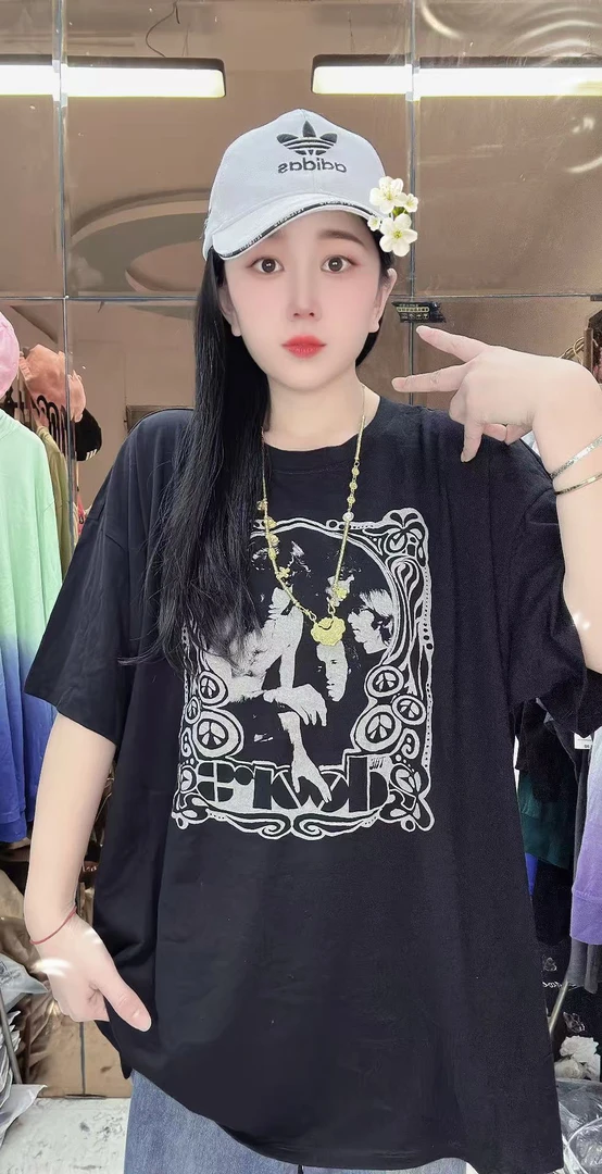 外贸纯棉大码T恤黑色188