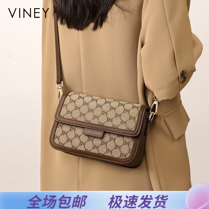 Viney包包女2025新款斜挎包单肩复古小方包生日礼物送女友送老婆