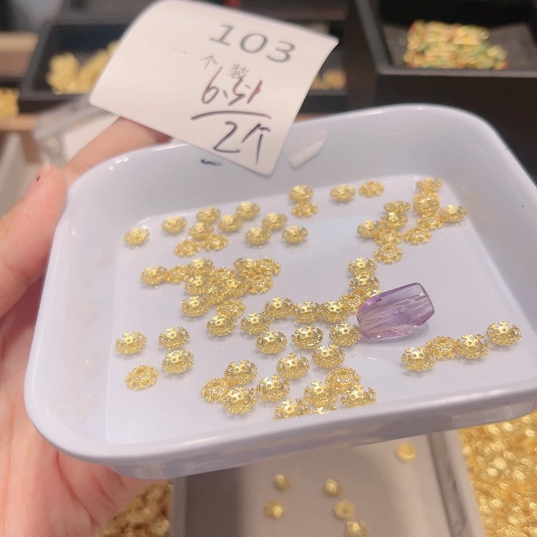 紫晶珠宝半成品银S925镀金镶嵌103