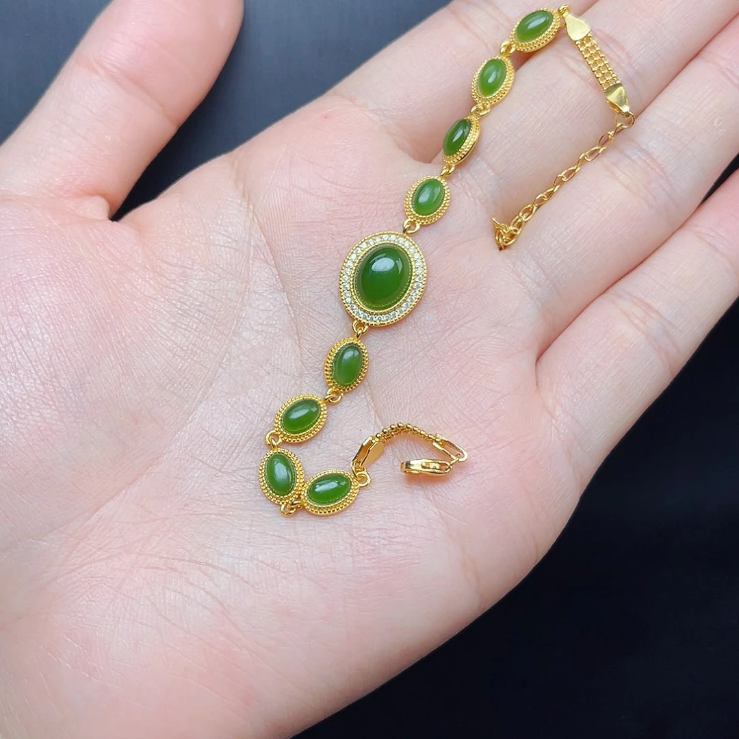 手链银S925镶嵌和田玉06