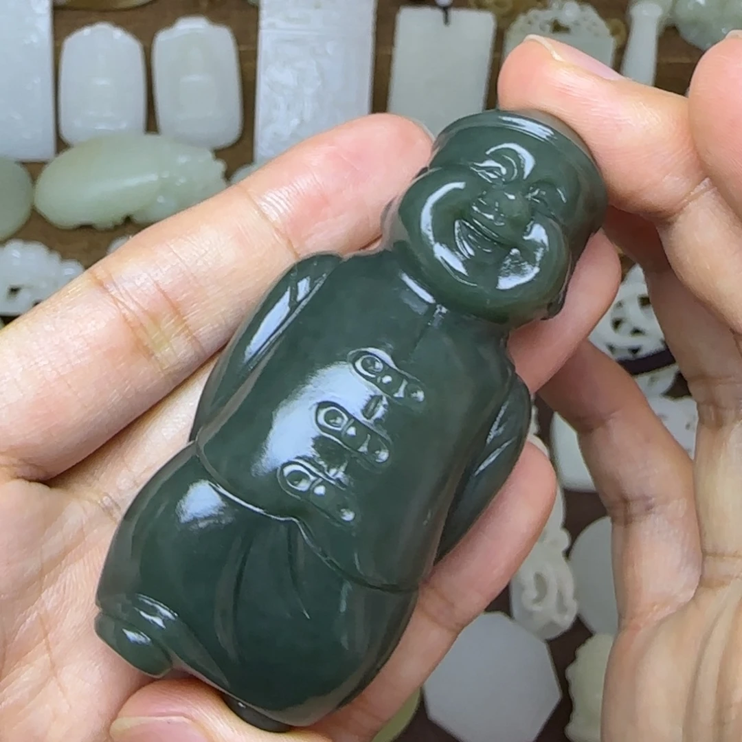 和田玉未镶嵌挂件且末蓝地主