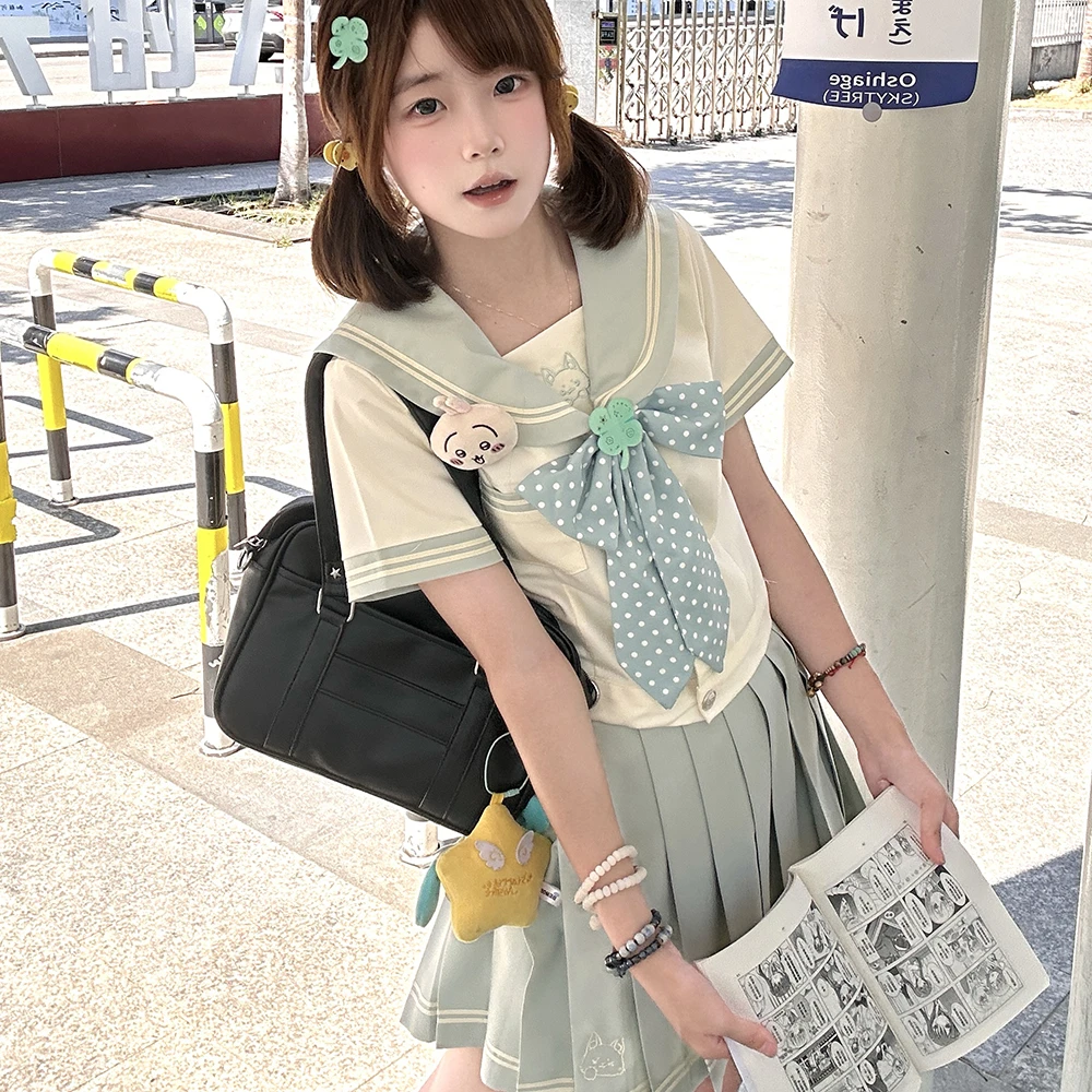 西瓜狼【青木柚】日系水手服JK制服原创收腰百褶裙可爱学生秋冬套装