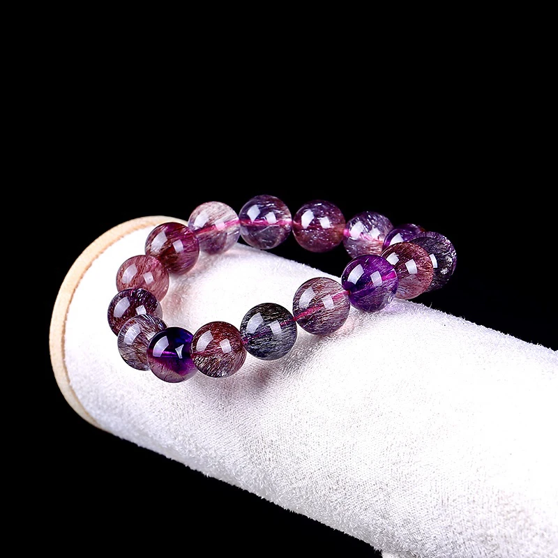 晶挖挖天然黑加仑超七满矿满发水晶手串（1084）多样性发其一