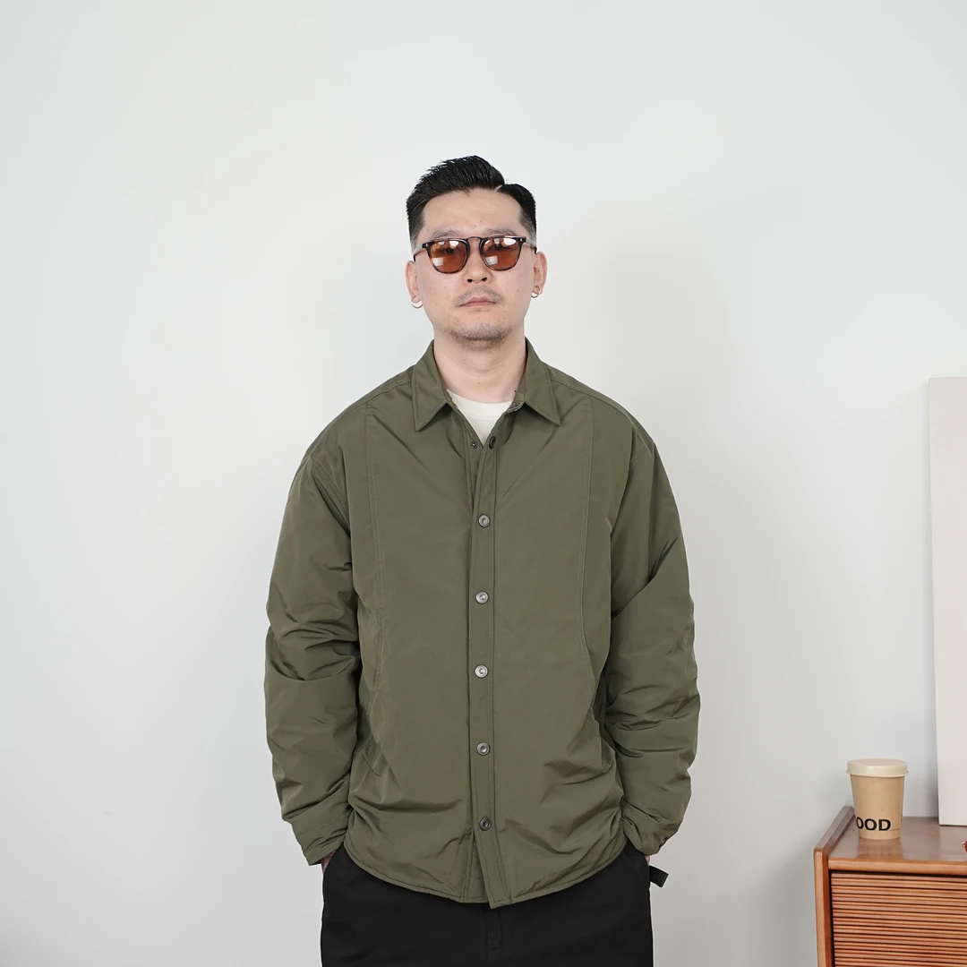 25FW秋冬简约宽松休闲羽绒衬衫外套复古户外美式衬衣保暖夹克外套