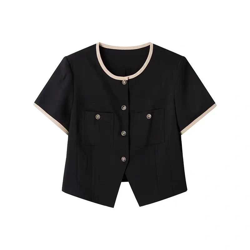 衬衫显瘦气质衬衣短款时尚夏季小众设计感552