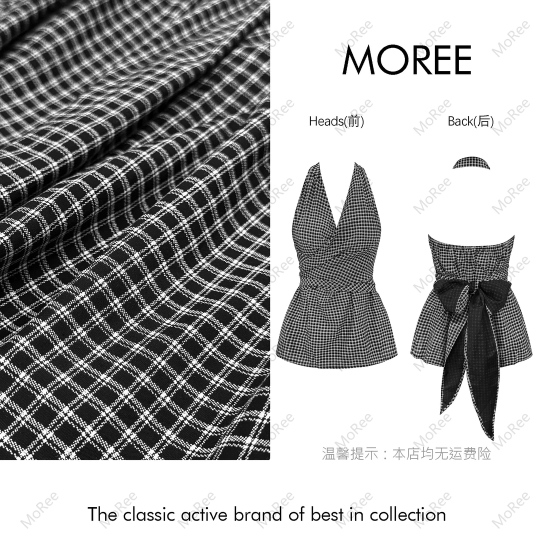 【MOREE】Gédéon格子挂脖上衣-2170
