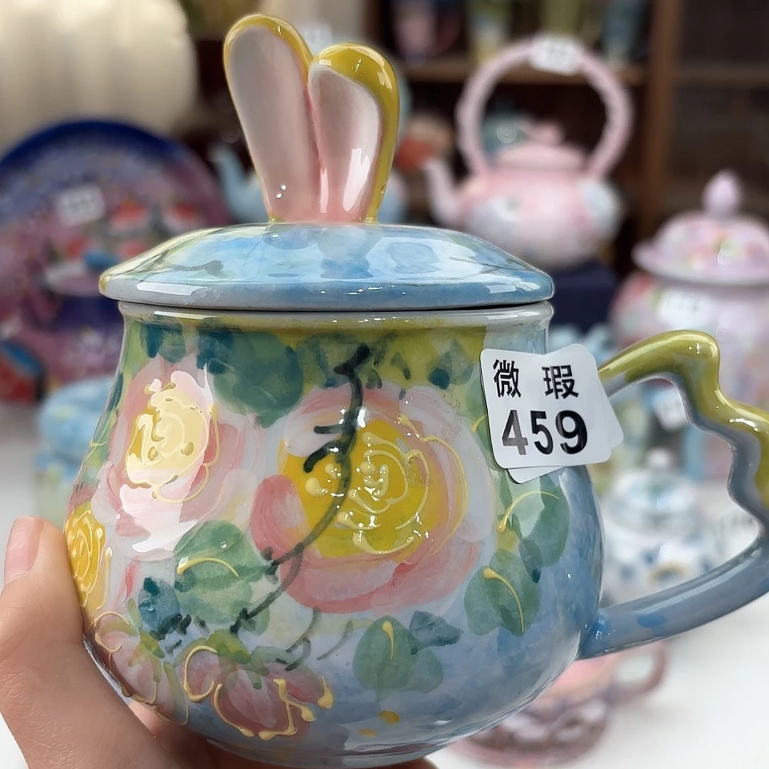 景德镇手绘高温釉下彩陶瓷茶具