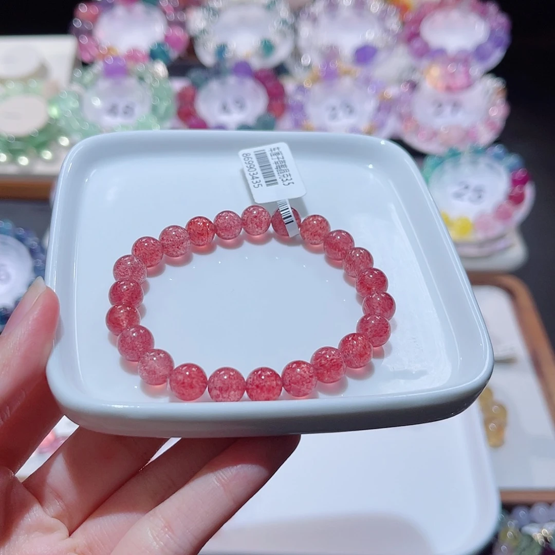 水晶手串未镶嵌A****）草莓晶