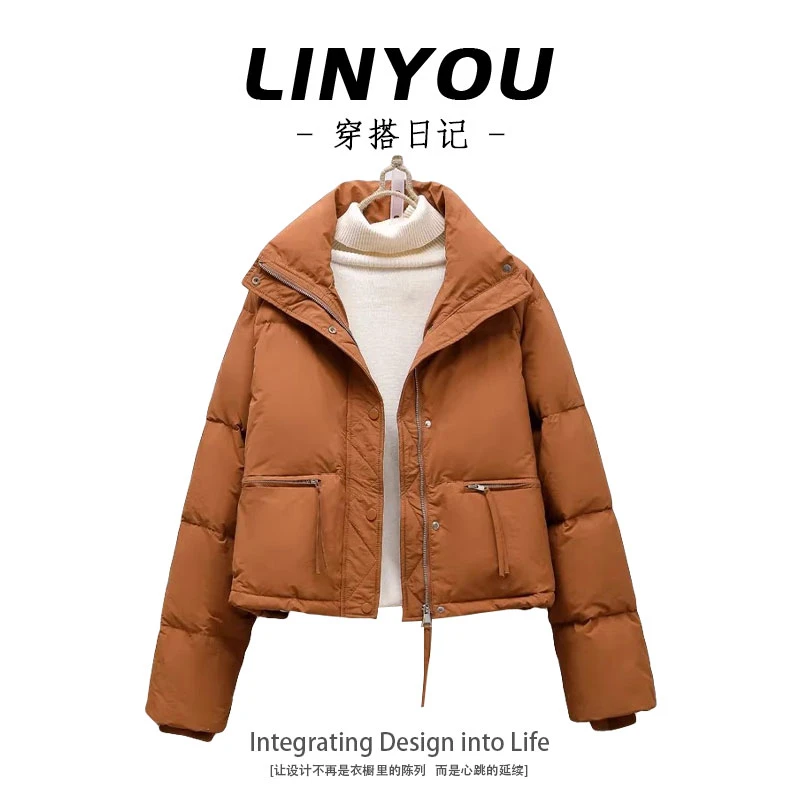 爆款棉服女士短款保暖棉袄2025新款冬季小个子时尚加厚面包服外套