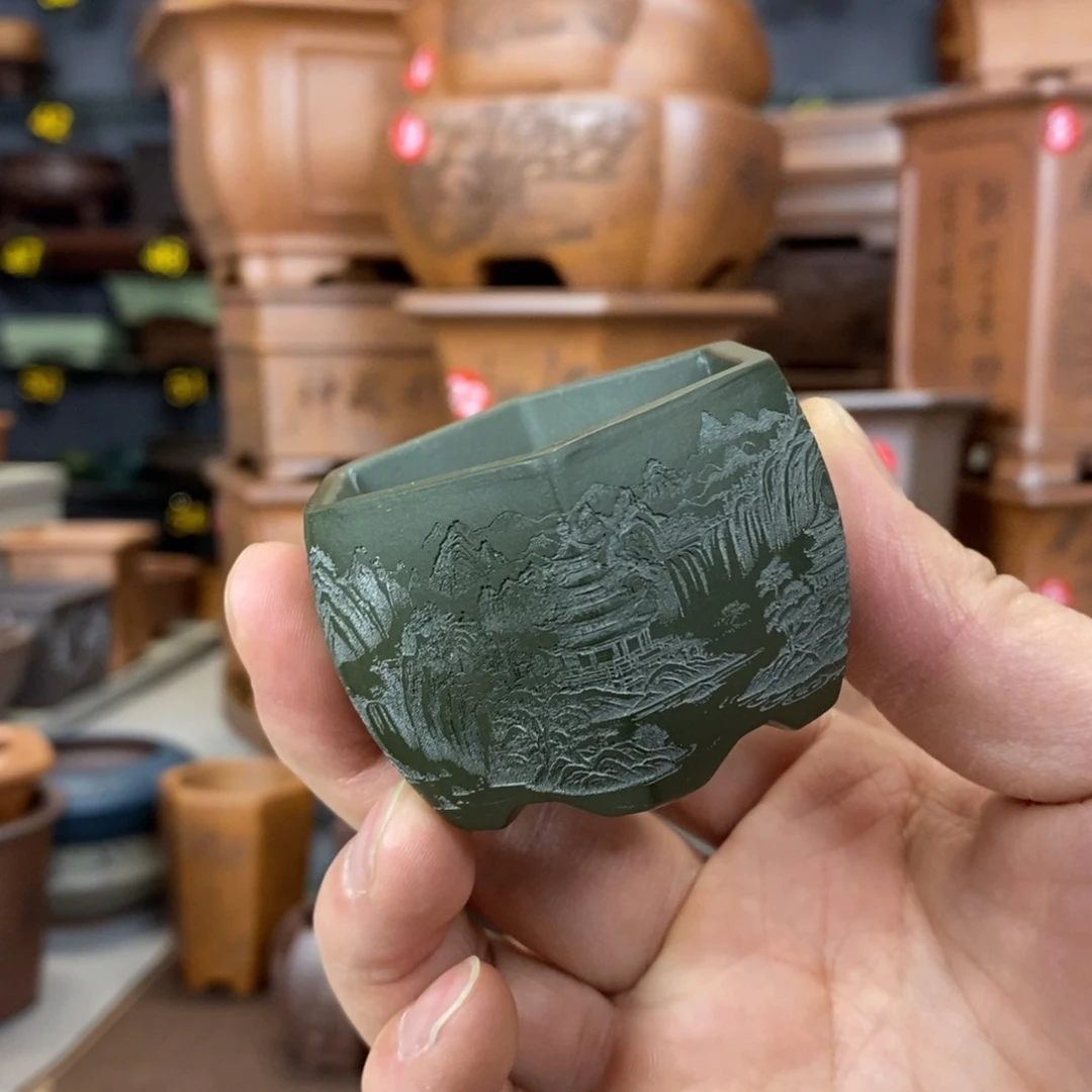 紫砂紫砂花盆盆景花盆