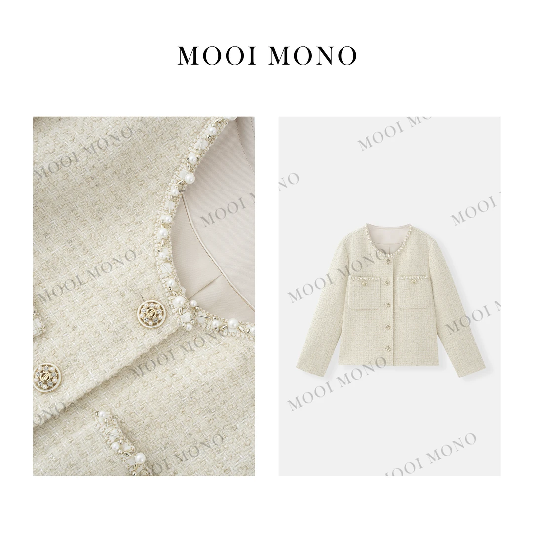 MOOI MONO"奥法庄园" 显瘦时尚圆领早春小香风长袖外套 W586T51