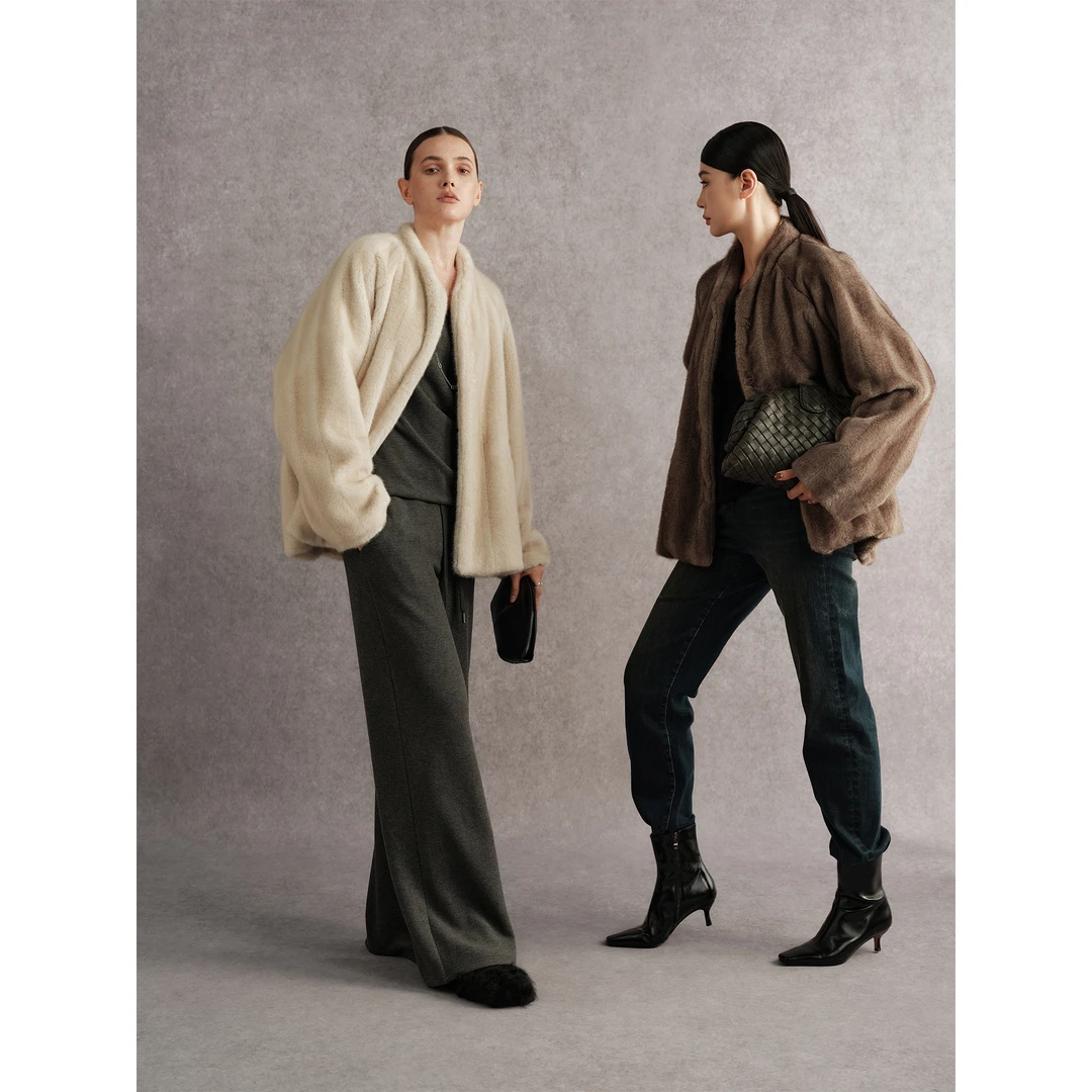 人造皮草 周淼【暖色絮语】仿貂毛环葆皮草女优雅毛外套ZM25W5209J