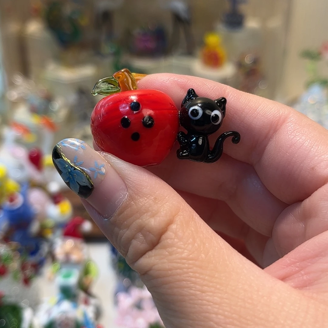 琉璃手工艺品苹果猫