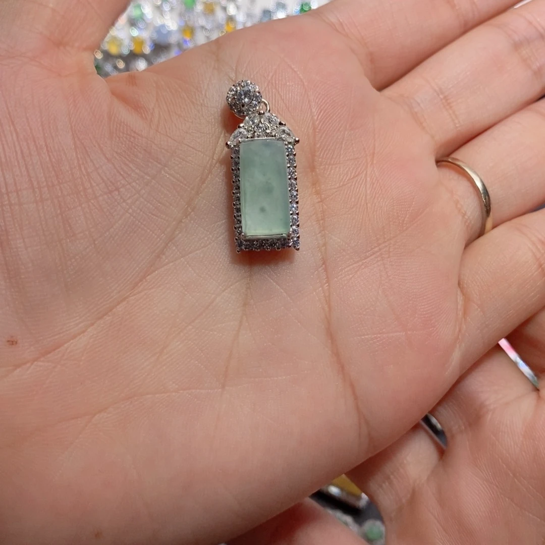 翡翠银S925镶嵌吊坠(赠链) c c c