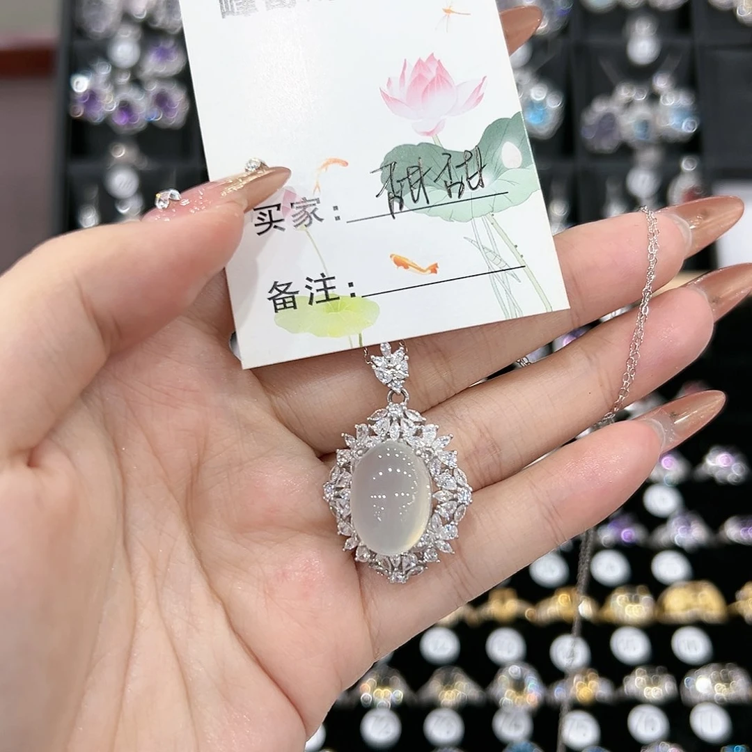 芙蓉石戒指银S925镶嵌戒指