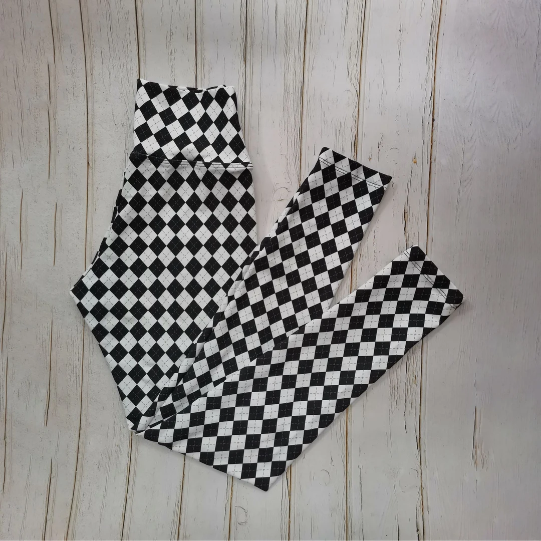 LAYEEN ACTIVE涞茵巴西花裤子 黑白棋盘 9分瑜伽健身防晒230110