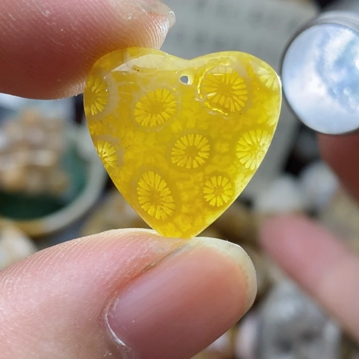 硅化珊瑚（珊瑚玉）未镶嵌颈饰有瑕 小