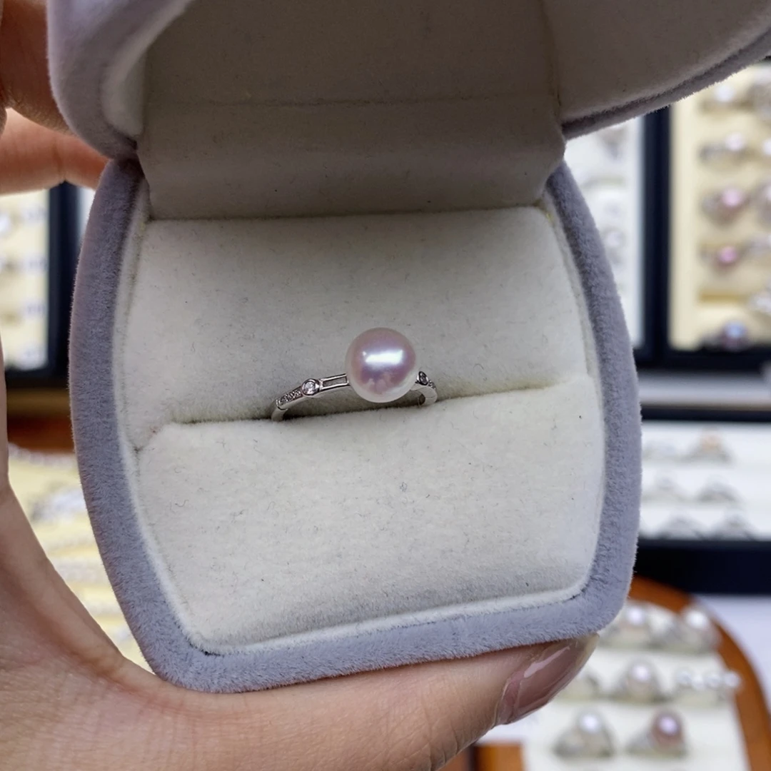 滑***板925银7.6mm镂空锆石戒指