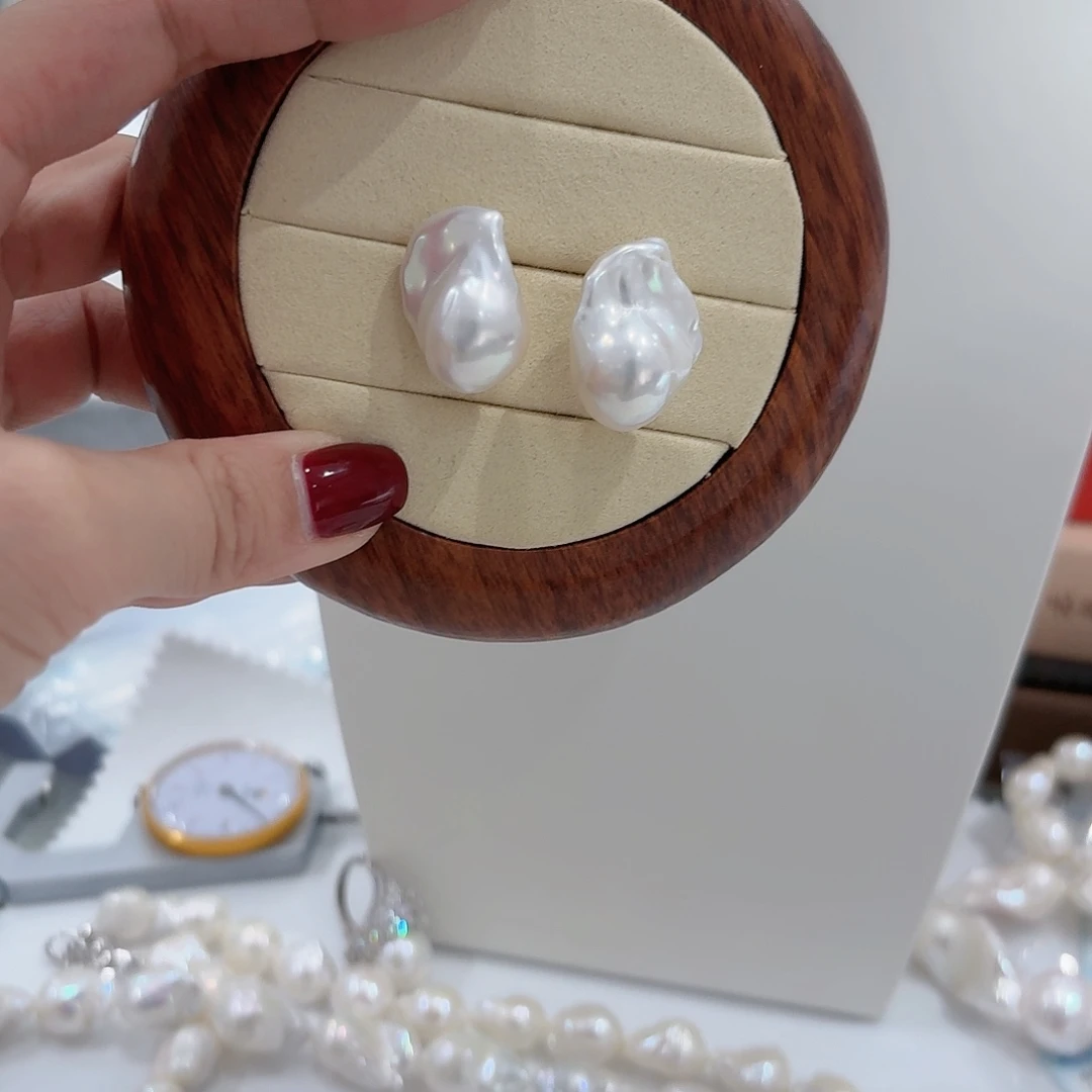 淡水珍珠耳饰18K金镶嵌